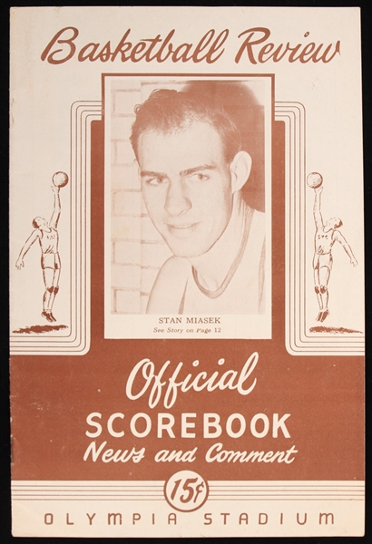 1946-47 Detroit Falcons Providence Steam Rollers Olympia Stadium Game Program