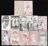 1950s Baseball & Hollywood 3.25" x 5.5" Exhibit Cards Collection - Lot of 12 w/ Bob Lemon, Marty Marion, Groucho Marx & More