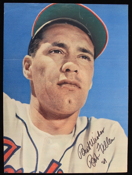 1969 Bob Feller Cleveland Indians Signed 7.5" x 10.25" Magazine Photo