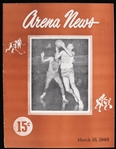 1948 Philadelphia Warriors Providence Steam Rollers Philadelphia Arena Game Program