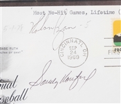 1969 Sandy Koufax Los Angeles Dodgers Signed Envelope and 17x29 Framed Photos (JSA)