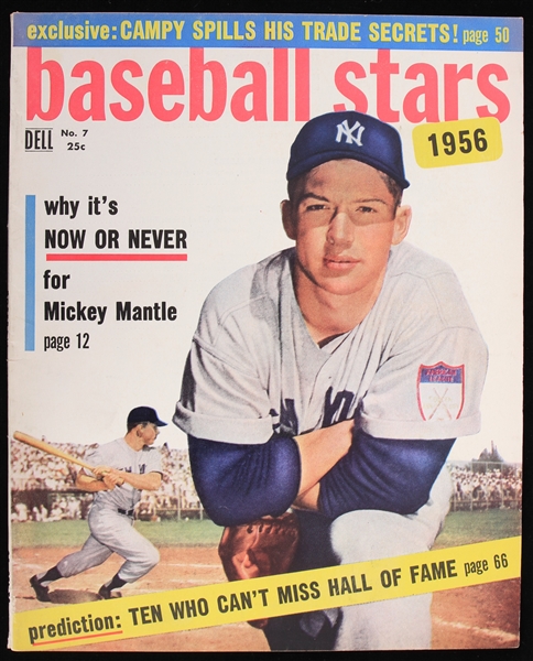 1956 Mickey Mantle New York Yankees Dell Baseball Stars Magazine