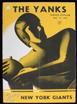 1945 Brooklyn/Boston Yanks New York Giants Yankee Stadium Game Program