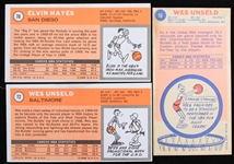 1969-70 Wes Unseld Elvin Hayes Topps Basketball Trading Cards - Lot of 3