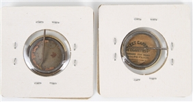1910-12 Miller Huggins Deacon Phillippe Cardinals/Pirates 0.75 Sweet Caporal Pinback Buttons - Lot of 2