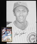 1970s-90s Fergie Jenkins Chicago Cubs Action Packed Baseball Trading Card & Signed 7" x 10" Book Photo - Lot of 2