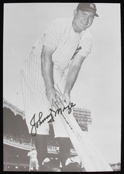 1970s Johnny Mize New York Yankees Signed 7" x 10" Book Photo