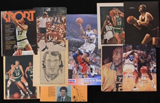 1970's-90's Basketball Signed Magazine Photo Collection - Lot of 43 w/ Rick Barry, John Havlicek, Walt Frazier & More