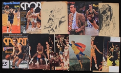 1970's-90's Basketball Signed Magazine Photo Collection - Lot of 43 w/ Rick Barry, John Havlicek, Walt Frazier & More