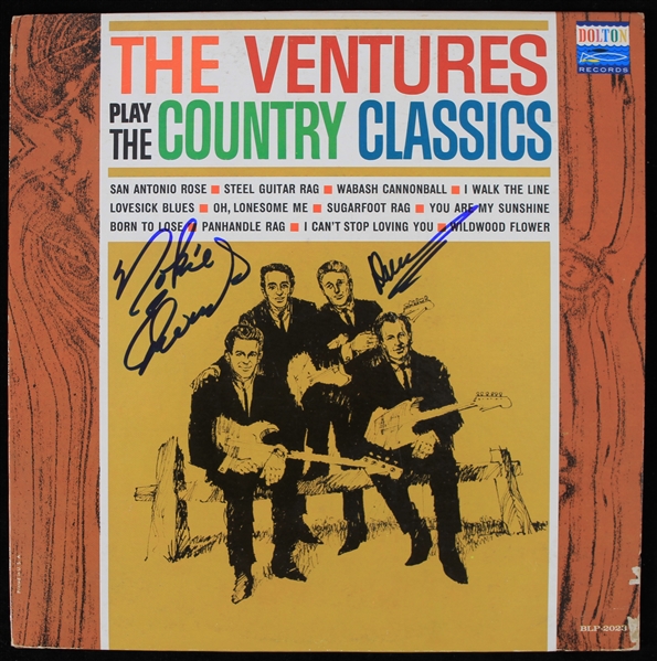 1963 Nokie Edwards Don Wilson Signed The Ventures Play The Country Classics Record Album