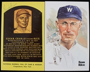 1970s-80s Sam Rice Washington Senators 3.5" x 5.5" Postcards- Lot of 2 w/ Perez Steele & Signed Yellow HOF (JSA) 