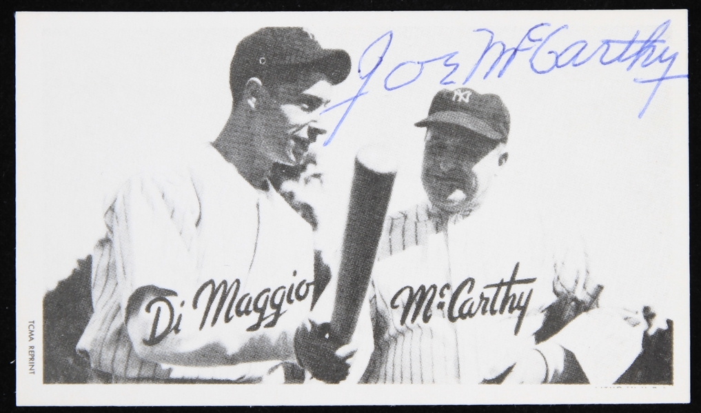 1936-42 Joe McCarthy New York Yankees Signed 2" x 3.5" TCMA Reprint Photo Card (JSA)