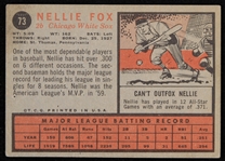 1962 Nelson Fox Chicago White Sox Signed Topps Baseball Trading Cards (JSA)