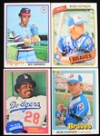 1970's-80's Dale Murphy Bob Horner Bert Campaneris Pedro Guerrero Signed Baseball Trading Cards - Lot of 10 (JSA)