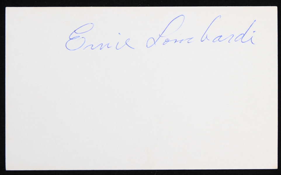 1950s Ernie Lombardi Cincinnati Reds Signed 3" x 5" Index Card (JSA)