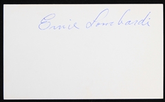 1950s Ernie Lombardi Cincinnati Reds Signed 3" x 5" Index Card (JSA)