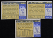 1971 John Havlicek Dave Cowens Jo Jo White Boston Celtics Signed Topps Basketball Trading Cards - Lot of 3 (JSA)