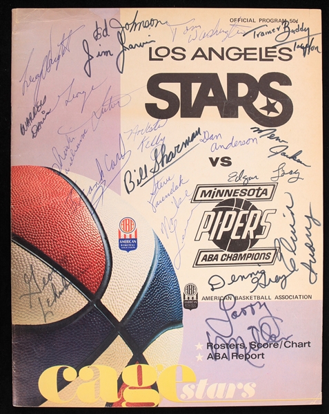 1968-69 Los Angeles Stars Minnesota Pipers Multi Signed ABA Game Program w/ 19 Signatures (JSA)