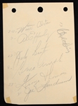 1950s Brooklyn Dodgers Multi Signed Album Page w/ 7 Signatures Including Walter Alston, Al Epperly, Clyde King, Joe Landrum & More (JSA)
