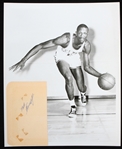 1960s Bill Russell Frank Ramsey Boston Celtics Signed 2.75" x 4.5" Cut Album Page + 8" x 10" Russell Photo (JSA) 