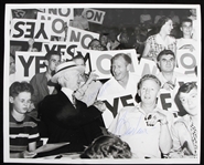 1951 Connie Mack Bill Veeck Signed 8" x 10" Grandstand Managers Original Photo (JSA)