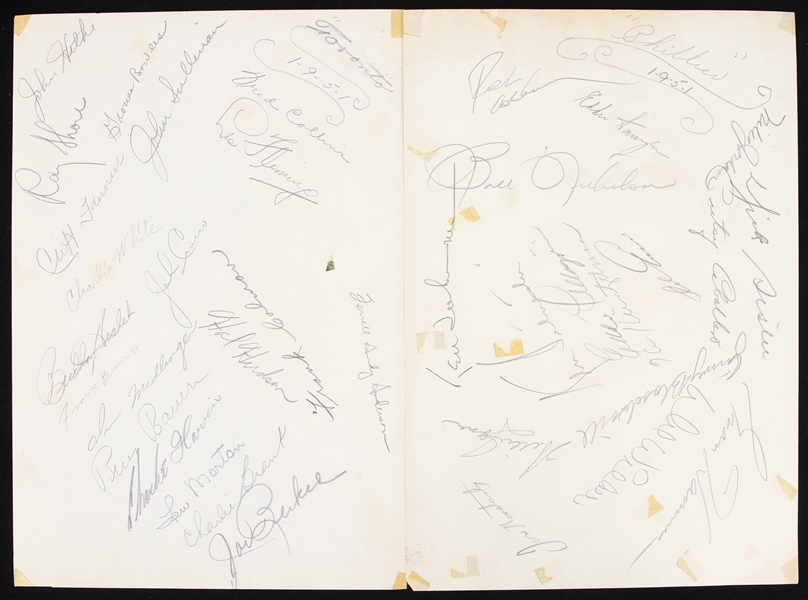 1951-52 Brooklyn Dodgers Phiadelphia Phillies Toronto Maple Leafs Multi Signed Album Pages - Lot of 4 w/ Duke Snider & More (JSA)