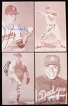 1950s Warren Spahn Don Newcombe Bob Feller Luke Appling Signed 3.25" x 5.25" Exhibit Cards - Lot of 4 (JSA)