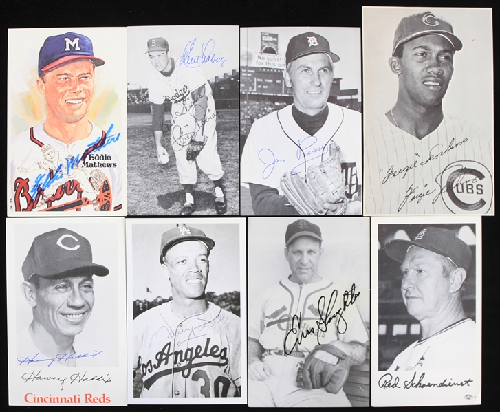 1950s-70s Signed & Facsimile Signed Photo Postcard Cut Collection - Lot of 19 (JSA)