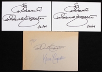 1972-2005 Karen Carpenter Richard Carpenter The Carpenters Signed Cut & Index Cards - Lot of 3 (JSA)