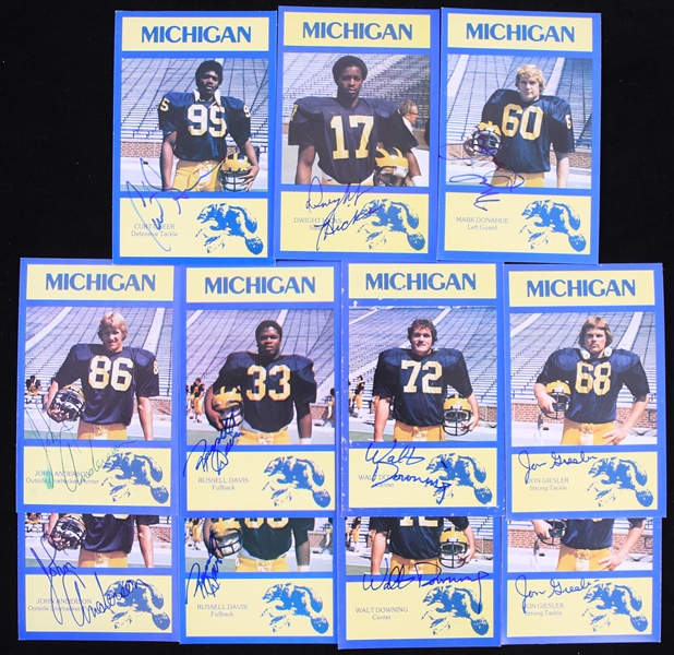 1977 Michigan Wolverines Signed Schedule 3.5" x 5.5"  Postcards - Lot of 21 (JSA)