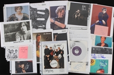 1970's-2000's Rock N Roll Signed Photos Index Cards Cuts Records Collection - Lot of 95