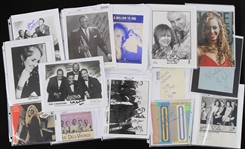 1970's-2000's Rock N Roll Signed Photos Index Cards Cuts Records Collection - Lot of 95