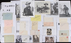 1940's-70's Western Movie Actos Signed Photos Index Cards Cut Collection - Lot of 105