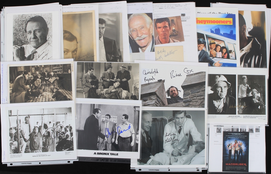 1940s-2000s Hollywood Signed Photos Index Cards Cuts Collection - Lot of 100