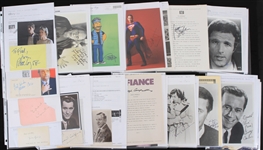 1940's-2000's Hollywood Signed Photos Index Cards Cuts Collection - Lot of 100