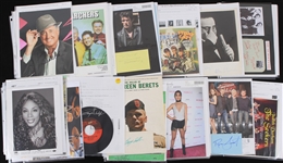 1960s-1990s Rock N Roll Signed Photos Index Cards Cuts Records Collection - Lot of 95