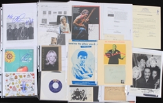 1960's-1990's Rock N Roll Signed Photos Index Cards Cuts Records Collection - Lot of 95