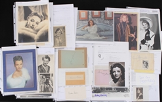 1900's-80's Hollywood Actresses Signed Photos Index Cards Cuts Collection - Lot of 135