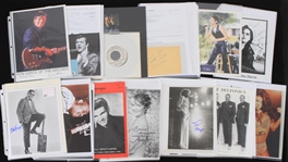 1960's-90's Rock N Roll Signed Photos Index Cards Cuts Records Collection - Lot of 80