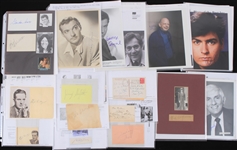 1930s-2000s Hollywood Signed Photos Index Cards Cuts Collection - Lot of 90