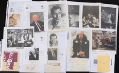 1930's-2000's Hollywood Signed Photos Index Cards Cuts Collection - Lot of 90