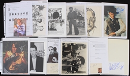 1930's-2000's Hollywood Signed Photos Index Cards Cuts Collection - Lot of 90