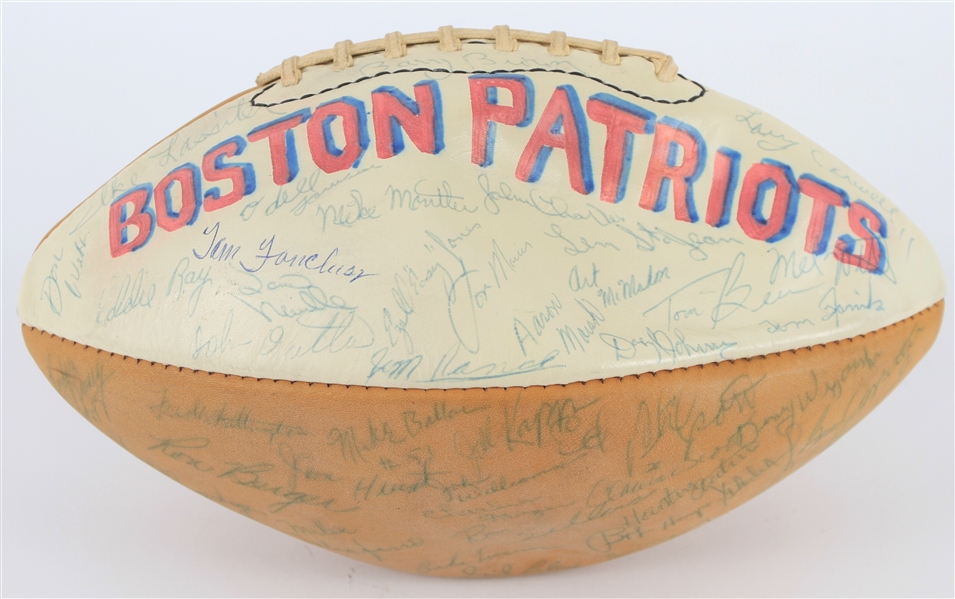 1970 Boston Patriots Team Signed Football w/ 45 Signatures 