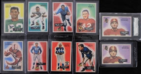 1955 Bowman Football Trading Cards Complete Set of 160 w/ 24 Cards Slabbed