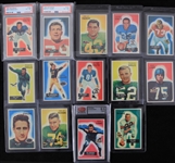 1955 Bowman Football Trading Cards Complete Set of 160 w/ 24 Cards Slabbed