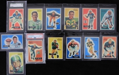 1955 Bowman Football Trading Cards Complete Set of 160 w/ 24 Cards Slabbed