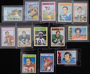 1972 Topps Football Trading Cards - Complete Set of 351 w/ 8 Slabbed Cards
