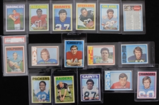 1972 Topps Football Trading Cards - Complete Set of 351 w/ 8 Slabbed Cards