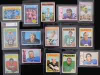 1972 Topps Football Trading Cards - Complete Set of 351 w/ 8 Slabbed Cards