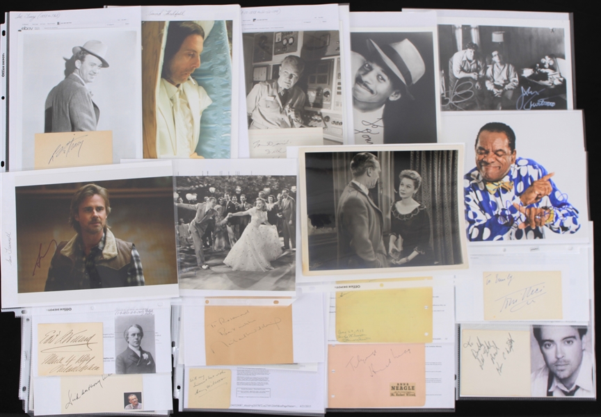 1910s-90s Hollywood Signed Photos Index Cards Cuts Collection - Lot of 100
